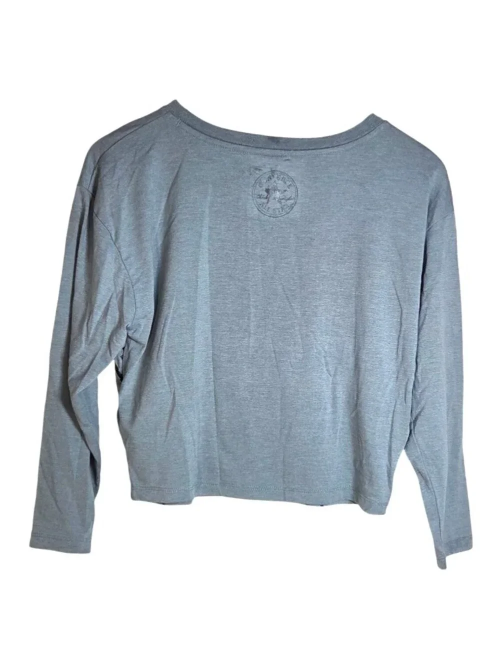 Converse Chuck Taylor Gray Long Sleeve Crewneck Graphic Logo Tee Girl's Size M